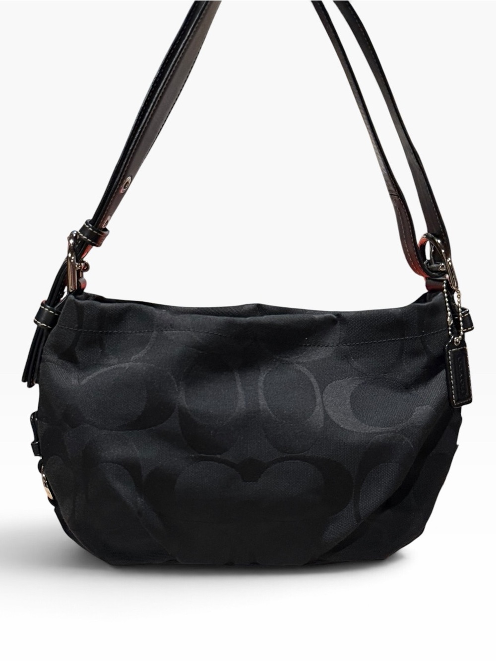 Coach F15068 Chelsea Signature Optic Duffle Shoulder Bag - Black on Black Y2K